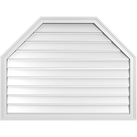 Ekena Millwork Octagonal Top Surface Mount PVC Gable Vent w/ 2"W x 1-1/2"P Brickmould Frame, 42"W x 32"H GVPOT42X3202SF